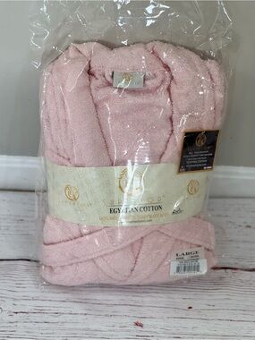 Superior Egyptian Cotton Pink Terry Bath Robe - Large